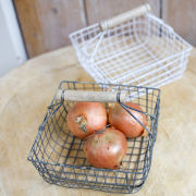 Nkuku Alama Square Basket - Distressed Grey / Cream - 13 x 17cm