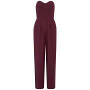 LOVE Women's Strapless Wide Leg Jumpsuit - Wine