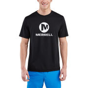 Merrell Men's Stacked Logo Trail Tech T-Shirt - Black/White