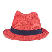 French Connection Men's Colour Pop Straw Trilby Hat - Ayers Red