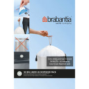 Brabantia PerfectFit Bags 40-50 Litre [H], Dispenser Pack of 30 Bags - White