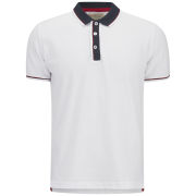 Brave Soul Men's Orbit Contrast Collar Polo Shirt - Optic White