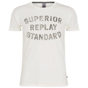 REPLAY Men's Logo T-Shirt - Chalk
