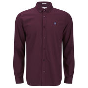 Original Penguin Men's Warmer Long Sleeve Button Down Flannel Shirt - Tawny Port