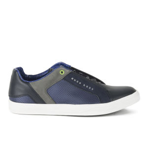 Allsole BOSS Green Men's Attain Leather Trainers - Navy - AllSole