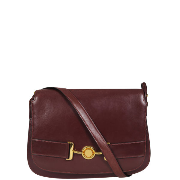 Hermes Vintage Leather Bordeaux Shoulder Bag  