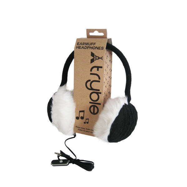 Tryble Earmuff Headphones Cable Knit Black IWOOT