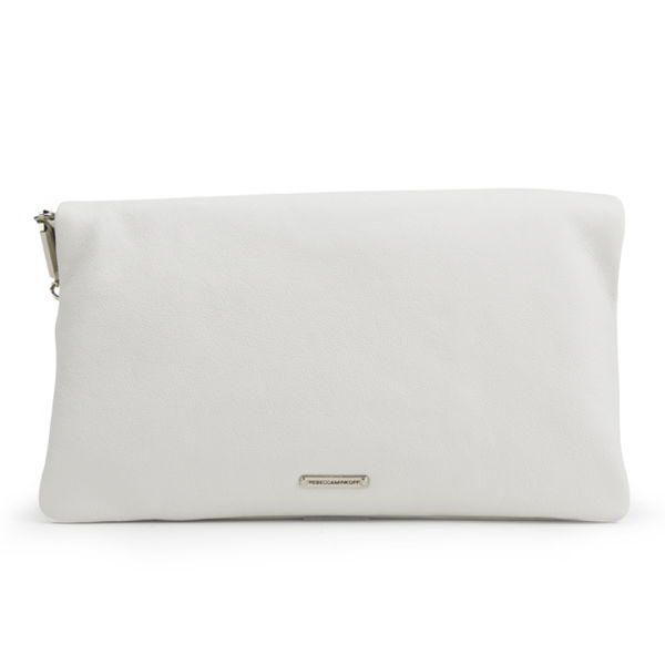 Rebecca Minkoff Harper Soft Leather Clutch Bag - White - Free UK Delivery over £50