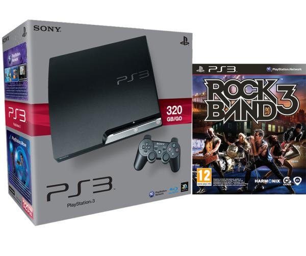 Playstation 3 PS3 Slim 320GB Console Bundle (Includes Rock Band 3