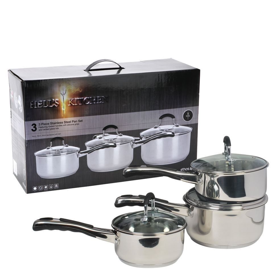 Hell's Kitchen Luna 3pc Stainless Steel Pan Set Homeware