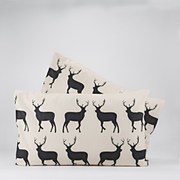 Anorak Kissing Stags Pillowcase - Pair - Black