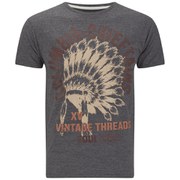Soul Star Men's Mt Chieftans Printed T-Shirt - Charcoal Mel