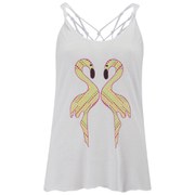 South Beach Women's Flamingo Fringe Vest - White