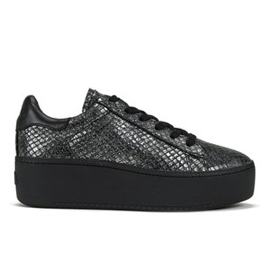 Ash Women's Cult Bis Leather Flatform Trainers - Pewter Black