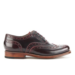 grenson brogues rub cherry rose leather