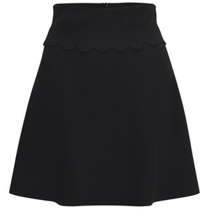 REDValentino Women's Scalloped Edge Skirt - Black: Image 01