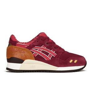 Asics Women's Gel-Lyte III (Autumn Brights Pack) Trainers - Burgundy/Fiery Red