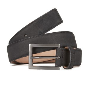 DKNY Mens Nubuck Leather Belt - Black
