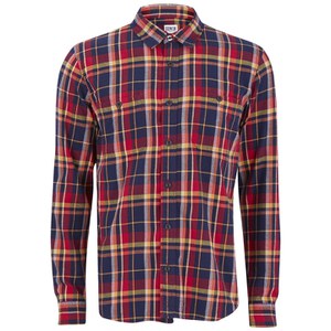 Edwin Men's Light Flannel Checked Labour Shirt - Red
