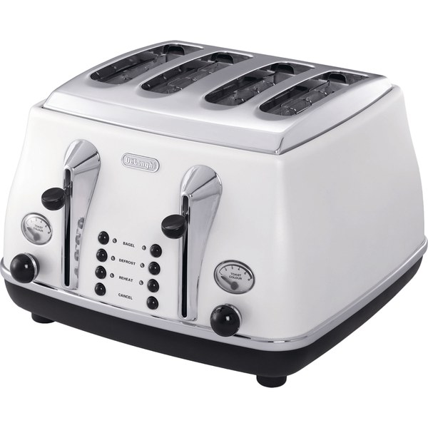 De'Longhi CTOM4003 Icona Micalite 4 Slice Toaster White IWOOT