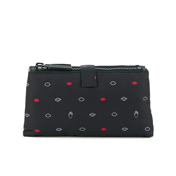 Lulu Guinness Women's Double Medium Mini Icons Make Up Bag - Black: Image 01
