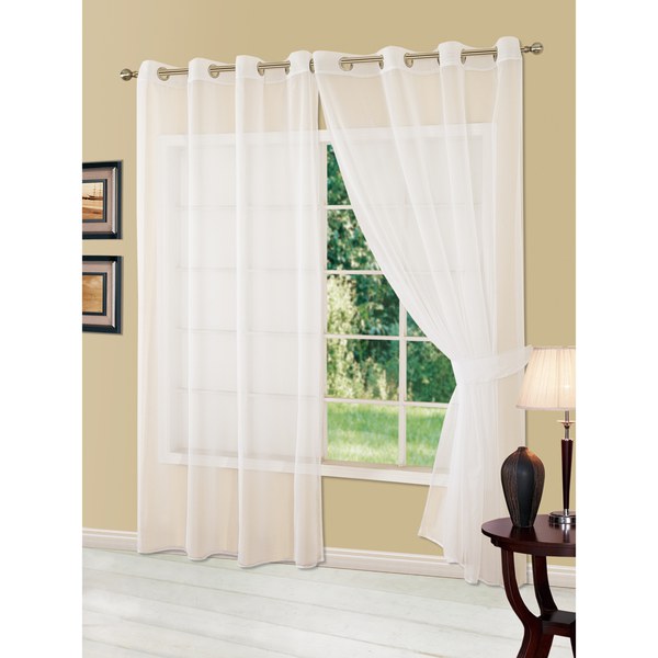Dreamscene Voile Eyelet Panel Curtains White Iwoot