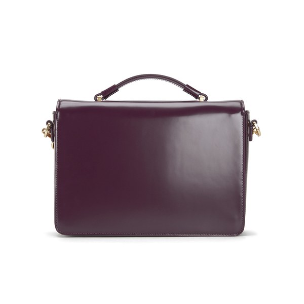 Lulu Guinness Women's Polished Calf Edie Briefcase - Damson: Image 41