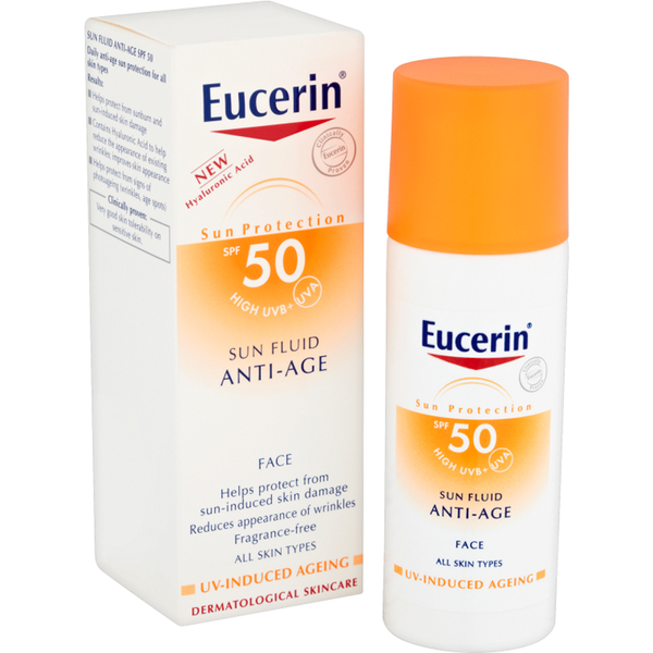 EucerinÂ® Sun Protection Sun Fluid Face SPF 50 50ml - FREE Delivery