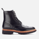 Grenson Men's Fred Leather Commando Sole Lace Up Boots - Black