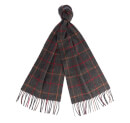 Barbour Men's Tattersall Lambswool Scarf - Charcoal/Red