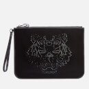 KENZO Women's Patent Tiger A4 Pouch - Black