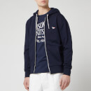 Maison Kitsune Men's Tricolor Fox Patch Zip Hoodie - Navy