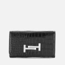 Tod's Women's Logo Small Flap Wallet - Black