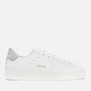 Golden Goose Deluxe Brand Women's Purestar Trainers - White Leather/Silver Glitter Heel