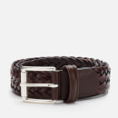 Anderson's Men's Woven Leather Belt - Dark Brown