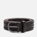 Anderson's Men's Matt Buckle Woven Belt - Dark Brown