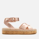Clarks Women's Botanic Poppy Leather Flat Sandals - Rose Gold