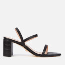 Dune Women's Marta Leather Block Heeled Sandals - Black