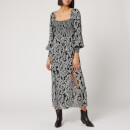 RIXO Women's Marie Dress - Tree Roots Black Cream