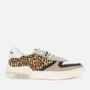 Coach Women's ADB Calfhair/Leather Court Trainers - Natural/Beachwood