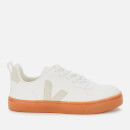 Veja Kid's V10 Lace Leather Trainers - White/natural/Gum Sole