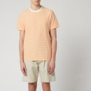 Folk Men's 1 X 1 Stripe T-Shirt - Marigold Ecru