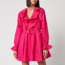 Self-Portrait Women's Fuchsia Cotton Poplin Mini Dress - Fuchsia