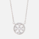 Tory Burch Women's Crystal Logo Delicate Necklace - Tory Silver