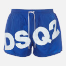 Dsquared2 Men's Large Logo Swim Shorts - Blue/White