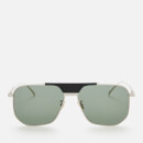 Bottega Veneta Men's Angular Aviator Sunglasses - Silver/Green