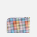 Ganni Women's Check Print Leather Pouch - Multicolour