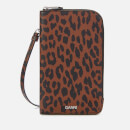 Ganni Women's Leopard Print Phone Bag - Toffee
