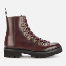 Grenson Women's Exclusive to Coggles Nanette Leather Hiking Style Boots - Burgundy