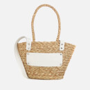 Núnoo Women's Small Wicker Tote Bag - Nature/White